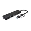 USB centrmezgls NATEC Mayfly USB 3.2 Gen 1 Type-A Type-C 5000 Mbit/s Melns