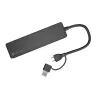 USB centrmezgls NATEC Mayfly USB 3.2 Gen 1 Type-A Type-C 5000 Mbit/s Melns
