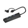 USB centrmezgls NATEC Mayfly USB 3.2 Gen 1 Type-A Type-C 5000 Mbit/s Melns