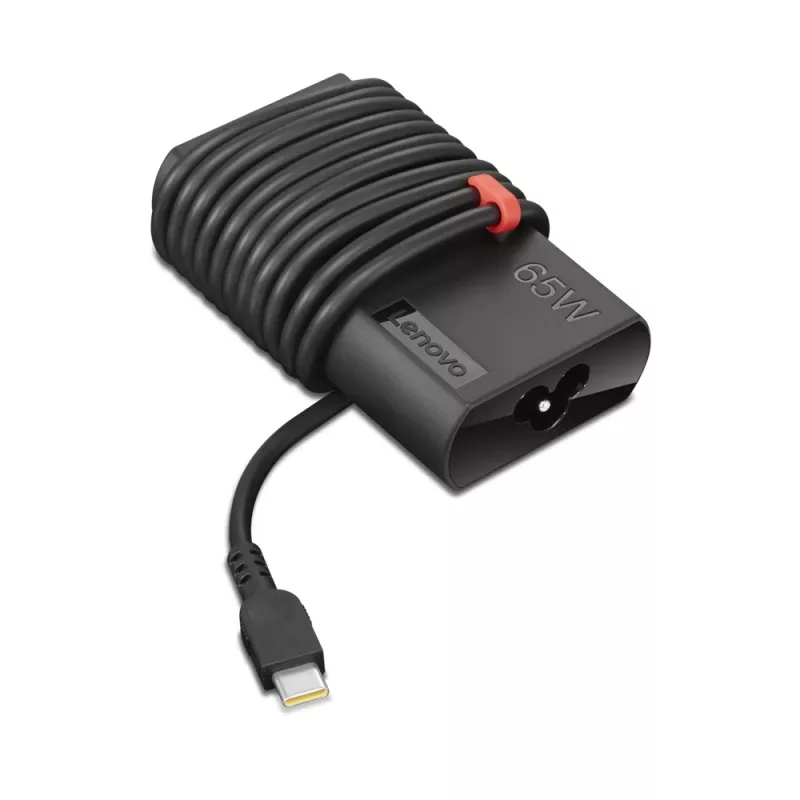 Barošanas adapteris Lenovo GX20Z46255 klēpjdatoriem, iekštelpām/ārtelpām 100–240 V, 1,8 m kabelis, USB‑C, melns