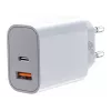 Universal charger 2x3A USB C + USB A Jauda Delivery Balts