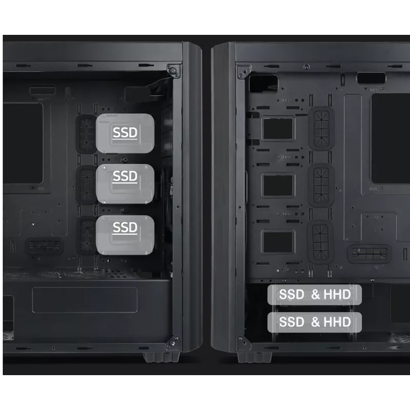 Gembird Fornax K500 ATX datora korpuss, Midi Tower, Melns