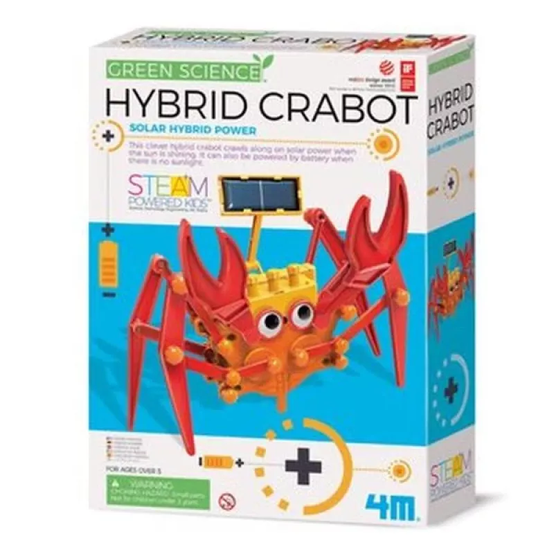 4M zaļa Science Hybrid Crabot - Saules enerģijas rāpojošā krabja komplekts - bērniem no 5 gadu vecuma