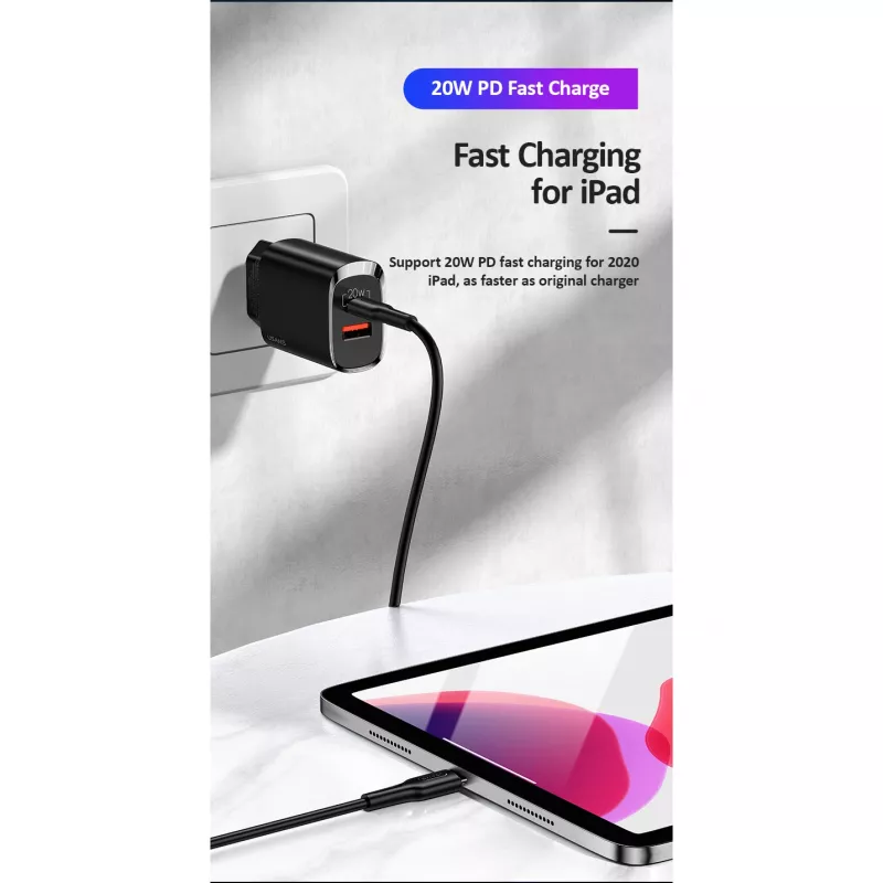 Lādētājs usams T35 20W PD3 USB-C uz USB ātrās uzlādes adapteris