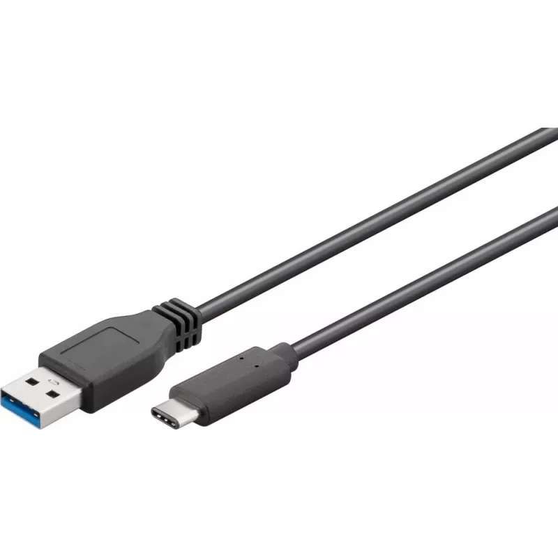 Wentronic Goobay USB 3.0 SuperSpeed kabelis > USB-C™, melns, 2 m - USB 3.0 spraudnis (A tips) > USB-C spraudnis (71221)