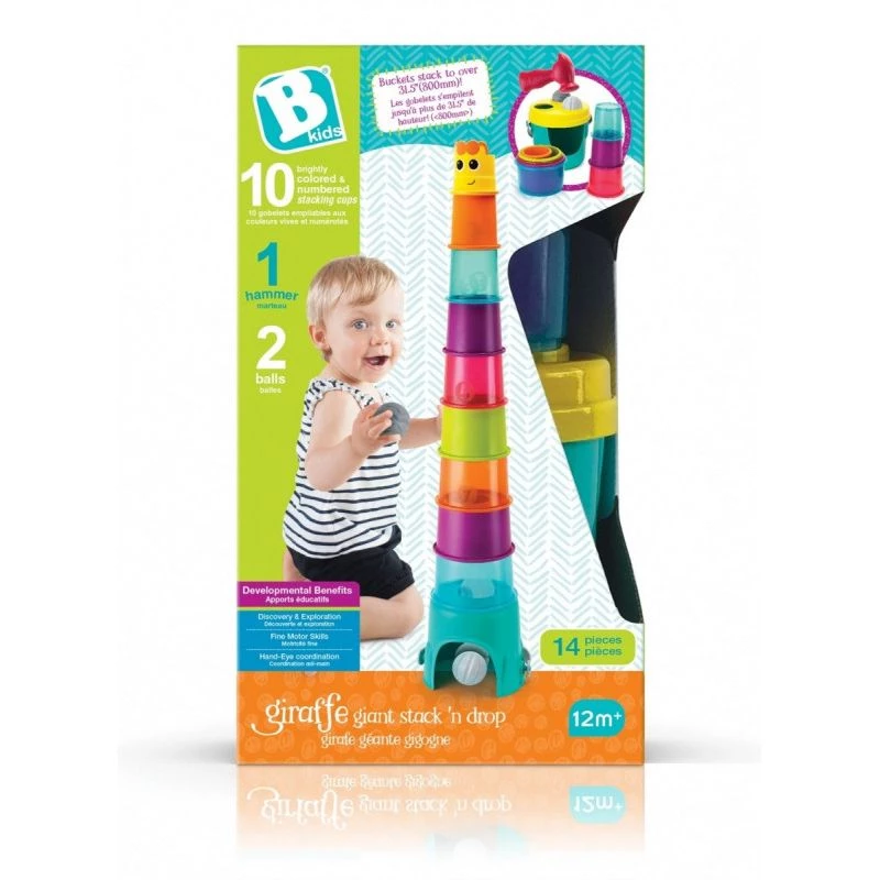 Daudzfunkcionāls žirafes tornis XL, B-kids modelis 1164702NN, augstums 120 cm, rotaļu un aktivitāšu tornis
