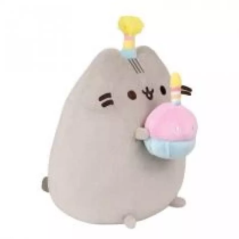 Plīša rotaļlieta Pusheen by Pusheen — 24 cm ar dzimšanas dienas cepuri un kūku
