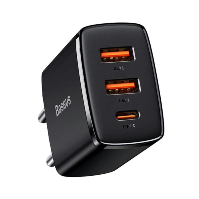 Baseus 30 W USB lādētājs QC PD3.0 Type C PD ātra uzlāde, ātrs tālruņa lādētājs iPhone 17 16 15 14 13 12 Pro Max Xiaomi Samsung