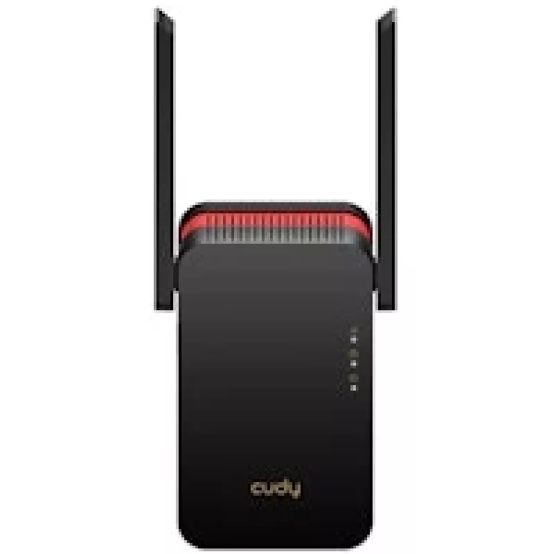 Wi‑Fi signāla pastiprinātājs Cudy RE3000 2400–5000 MHz, 802.11ax/ac/n/g/b/a, Ethernet 100 Mbps, ārējā antena, melns/sarkans