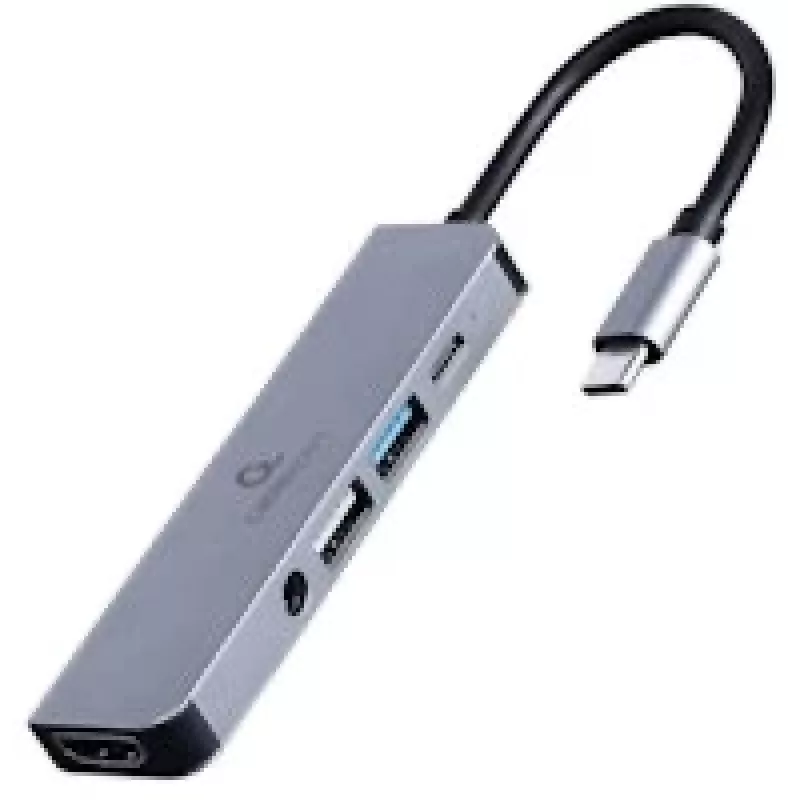 Gembird A-CM-COMBO5-02 klēpjdatora dokstacija/portu replikators Vadu USB 3.2 Gen 1 (3.1 Gen 1) Type-C Sudraba