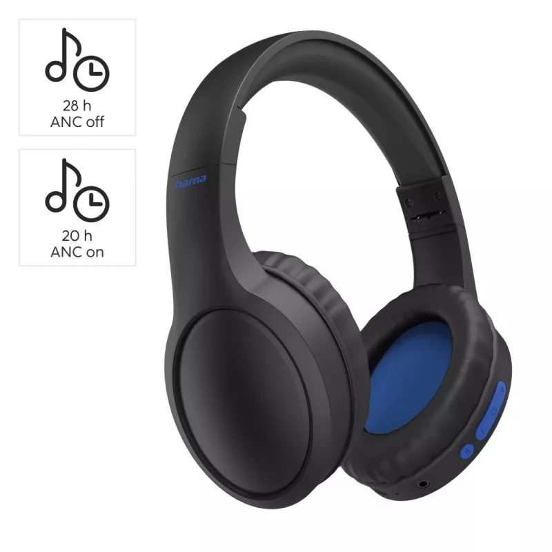 Hama 00184160 austiņas/headset vadu un bezvadu galvas lentes zvani/mūzika USB Type-C Bluetooth melna, zila