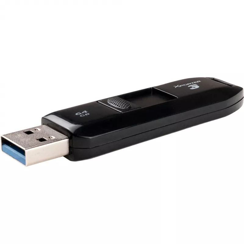 USB zibatmiņa PATRIOT Xporter 64GB USB Type-A 3.2 Gen 1 (bīdāma, melna, 80 MB/s)