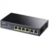 Tīkla slēdzis Cudy FS1006P Fast Ethernet 6 portu (4 PoE, 1 PoE+) 10/100 Mb/s, 1,2 Gbit/s joslas platums, metāla korpuss, statīva/sienas stiprinājums