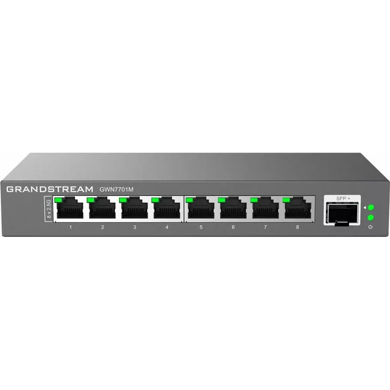 Grandstream Networks GWN7701M tīkla slēdzis Nepārvaldīts 2.5G Ethernet (100/1000/2500) Melns
