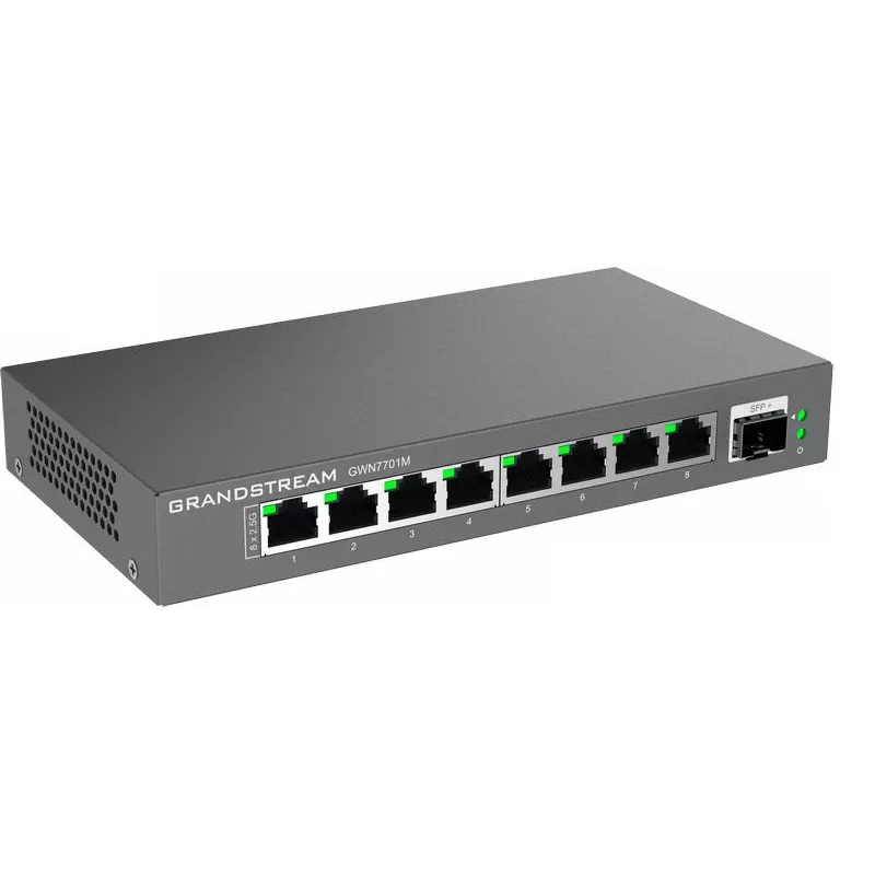 Grandstream Networks GWN7701M tīkla slēdzis Nepārvaldīts 2.5G Ethernet (100/1000/2500) Melns