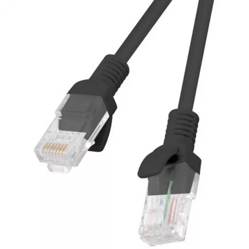 Tīkla kabelis LANBERG PCU5-20CC-0025-BK RJ-45 Cat5e 0,25 m melns, U/UTP, CCA, AWG26