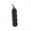 Tracer PowerCord pagarinātājs, 4 kontaktligzdas, 3 m, melns