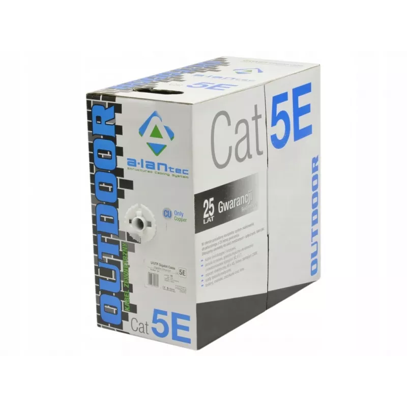 Alantec KIU5OUTS305Q tīkla kabelis melns 305 m Cat5e U/UTP (UTP) (KIU5OUTS305Q)