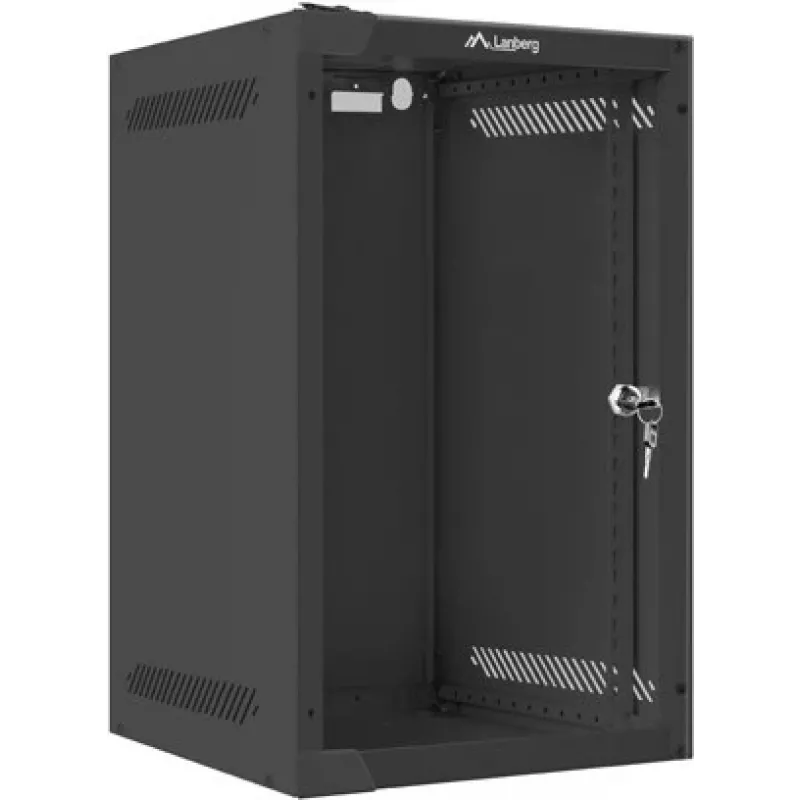 Sienas stiprinājuma statīvs LANBERG WF10-2309-10B 9U, 469×280×310 mm, 10 collu dziļums, melns, IP20