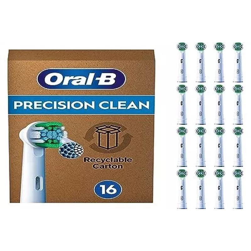 Oral B Precision Clean Toothbrush Heads 16 Pack Balts
