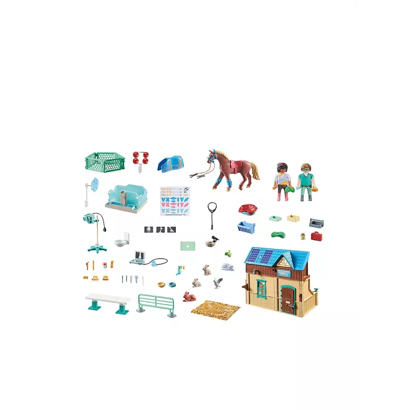 Playmobil Horses of Waterfall - Jāšanas terapija un veterinārā prakse - Lomu un iztēles spēle bērniem vecumā no 5 līdz 10 gadiem - Fat Brain Toys