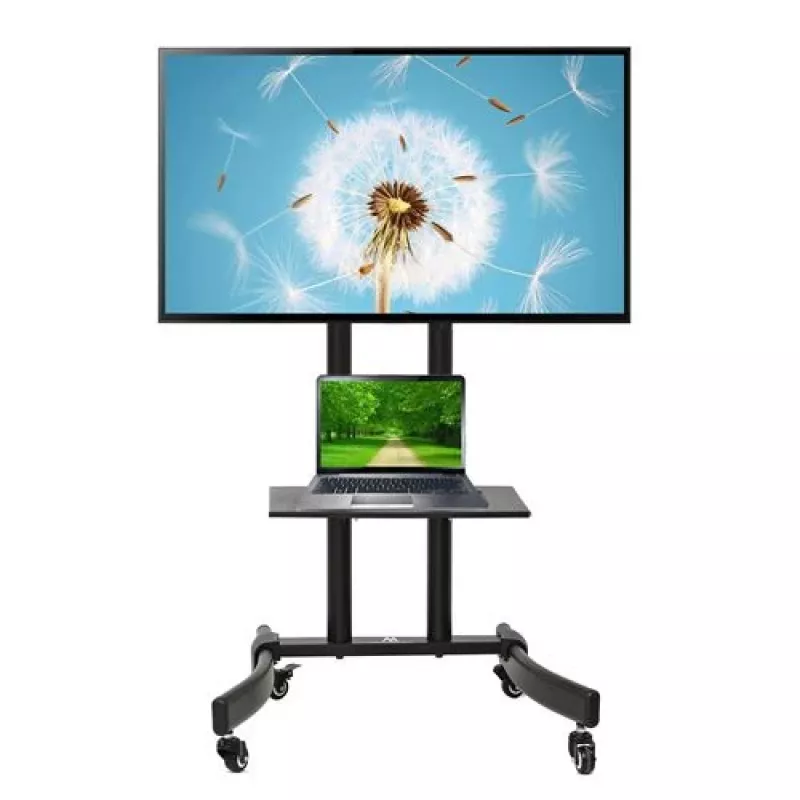 Maclean MC-739 profesionāls TV statīvs-ratiņi ar riteņiem, 32-65 collas (165,1 cm), maks. 40 kg, VESA līdz 400x600, melns