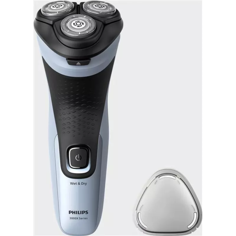 Elektriskais rotācijas skuveklis Philips 3000X Series X3003/00 — 3 galviņas, mitrai un sausai, NiMH akumulators, 40 min darbības laiks