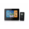 Digitālā meteoroloģiskā stacija GreenBlue GB526 melna — iekštelpu -20…60 °C, āra -40…70 °C, mitrums -20…95%, pulkstenis, mēness fāze