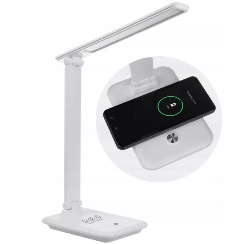 LED galda lampa MACLEAN MCE616W 9W ar iebūvētu Qi bezvadu lādētāju