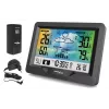 Hygrometer Thermometer GreenBlue GB540 — indoor 0–50°C / outdoor -20–65°C, DCF pulkstenis, āra sensors 60 m, melns