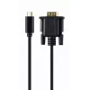 USB grafiskais adapteris Gembird A-CM-VGAM-01, USB-C uz VGA, 1920x1080, 0,15 m kabelis, melns
