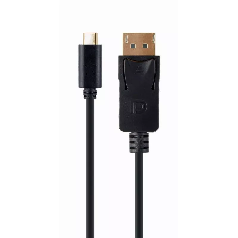 USB grafikas adapteris Gembird A-CM-DPM-01 ar USB-C, atbalsta līdz 3840×2160, USB 2.0 / 3.2 Gen 2, melns, 2 m kabelis