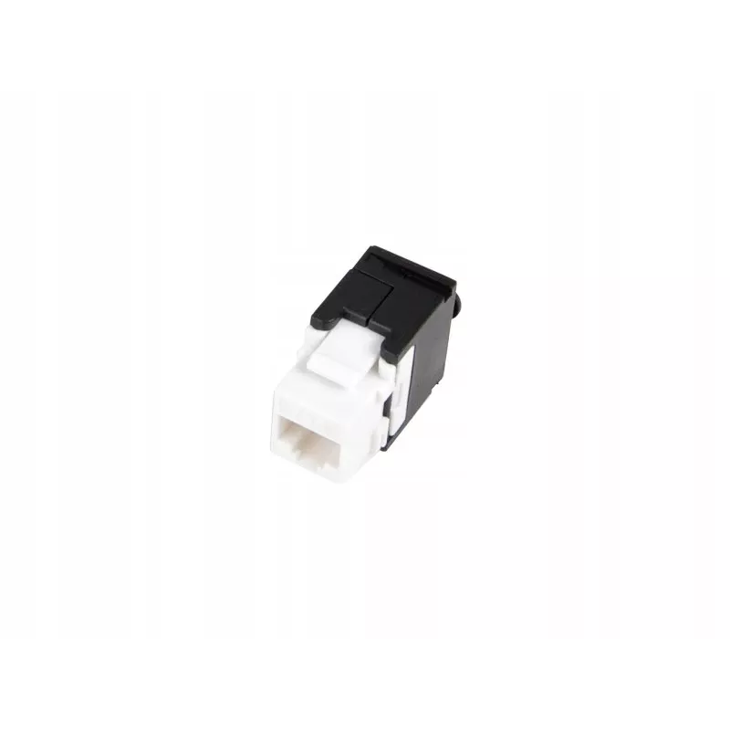 Keystone ligzda A-LAN MKB-U6-1 — RJ45 U/UTP Cat6, 22/26 AWG, melns/balts ABS korpuss