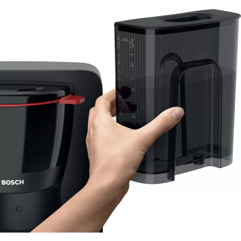 Pilienveida kafijas automāts Bosch TKA2M113, 1,25 L ūdens tvertne, 15 krūzes, melns