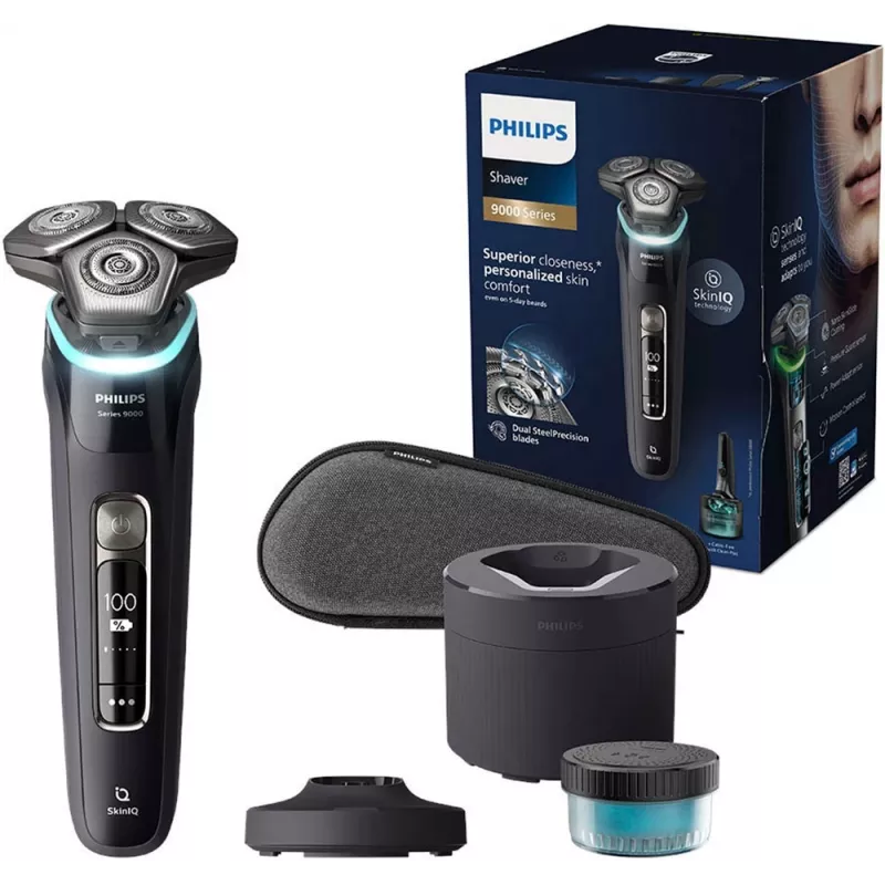 Philips SHAVER Series 9000 S9976/55 vīriešu skuveklis, rotējošais skuveklis, trimmeris, melns