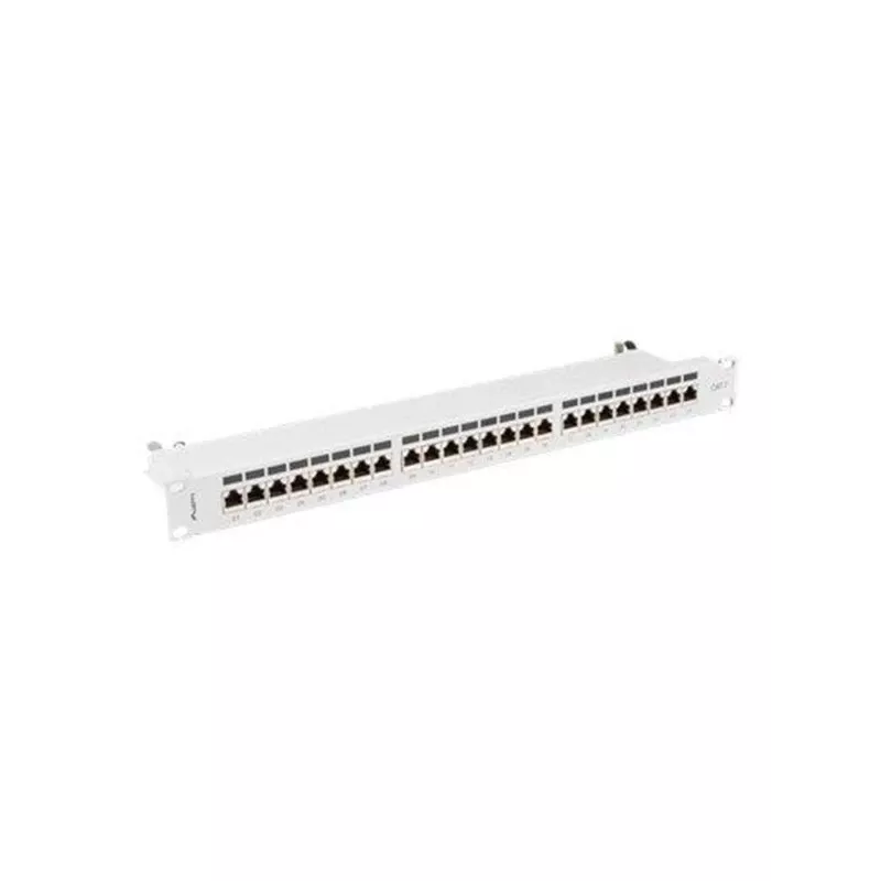 Patch panel 1U LANBERG PPS7-1024-S — 24-portu, Cat7, F/UTP, metāla, 1U (445×102×44,5 mm)