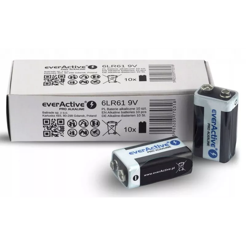 Baterija Alkaiczna EverActive Pro Alkaline 6LR61 9V