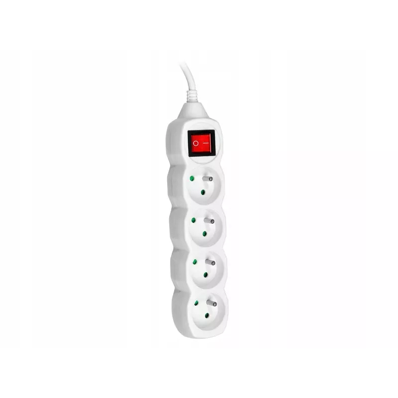 PowerWatch 3 m (4 kontaktligzdas) balts ar strāvas slēdzi