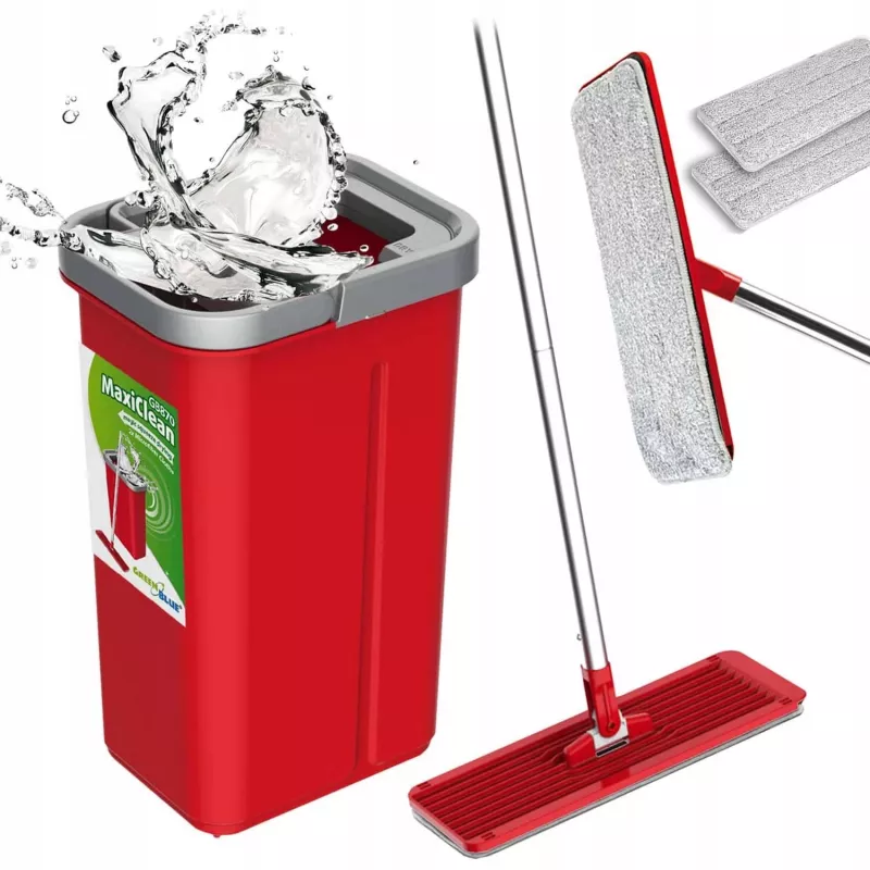 GB870 MaxiClean plakanā mopa komplekts ar 2-in-1 tīrīšanas spaini 5.7L mopa komplekts grīdas mopa tīrīšanas sistēma tīrītājs 360° rotējoša mopa galva