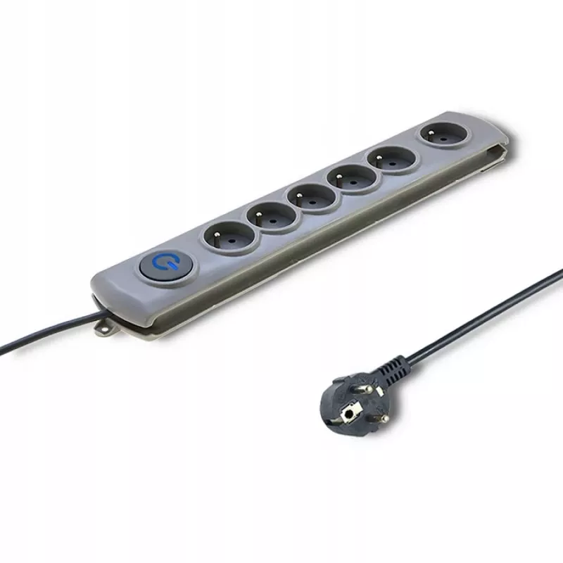 Pārsprieguma aizsargs QOLTEC 50199 — 6 ligzdas, 5 m kabelis