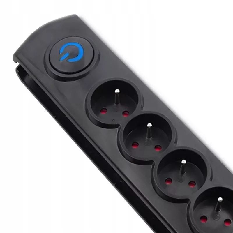 Pārsprieguma aizsargs Qoltec 50172 Melns 6 maiņstrāvas rozetes 230V 5m