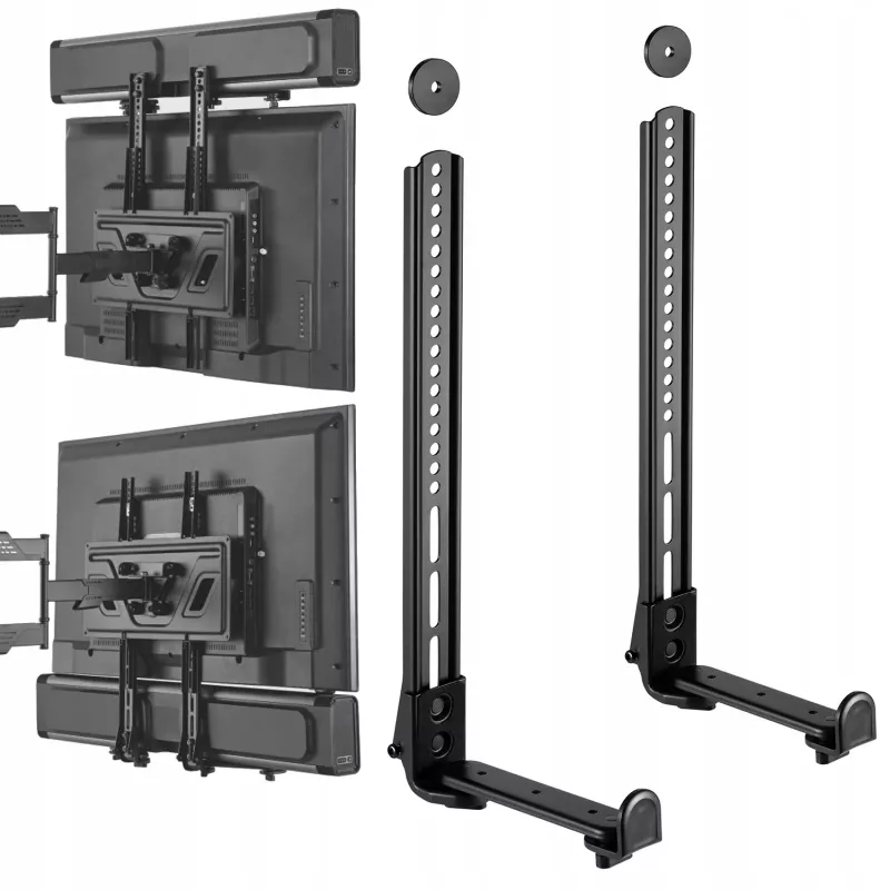 Maclean MC-914 Universāls skaņas joslas stiprinājums, skaļruņa turētājs, montāža zem televizora līdz 15 kg, VESA, vietu taupošs