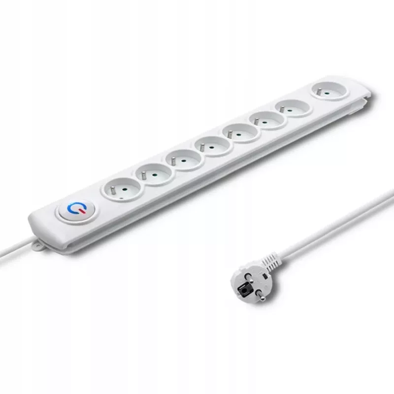 Pārsprieguma aizsargs Qoltec 50293 Balts 8 maiņstrāvas kontaktligzdas 230 V