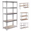 Plaukts GreenBlue GB378, cinkots metāls, 5 plaukti, cinkots tērauds, 900×400 mm, max 75 kg uz plauktu