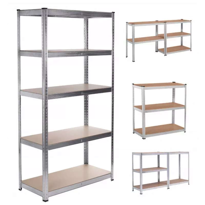 Plaukts GreenBlue GB378, cinkots metāls, 5 plaukti, cinkots tērauds, 900×400 mm, max 75 kg uz plauktu