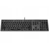 Vadu A4Tech tastatūra FX60H USB QWERTY — pilna izmēra 100%, apgaismota, pelēka, USB centrmezgls