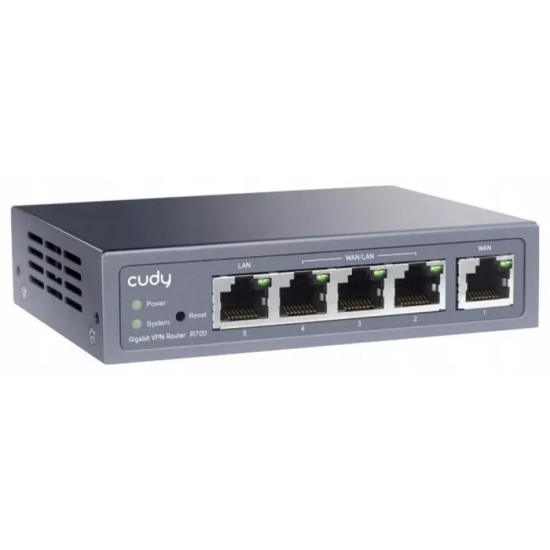 Cudy Gigabit Multi-WAN VPN maršrutētājs vadu tīklam Fast Ethernet, Gigabit Ethernet, pelēks
