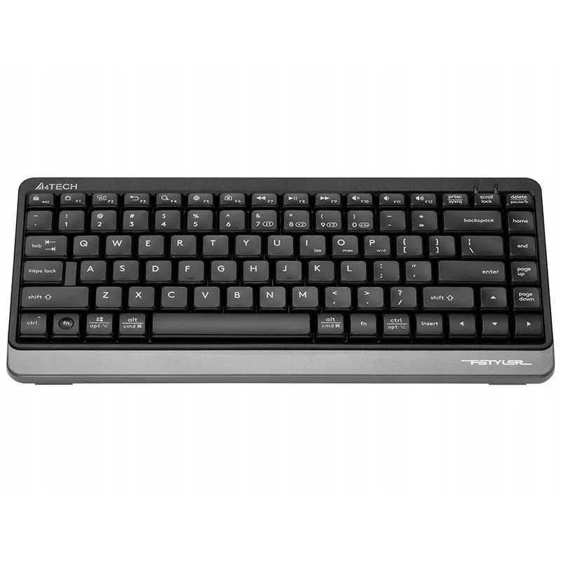 Bezvadu tastatūra A4Tech FSTYLER FBK11 2.4GHz Bluetooth pelēka - kompakts izkārtojums, bezvadu divrežīmu