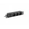 Lanberg PDU-03E-0200-BK strāvas sadales bloks (PDU) 3 maiņstrāvas kontaktligzdas 1U melns