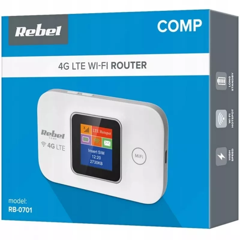 Rebel RB-0701 bezvadu maršrutētājs vienas joslas (2,4 GHz) 3G 4G